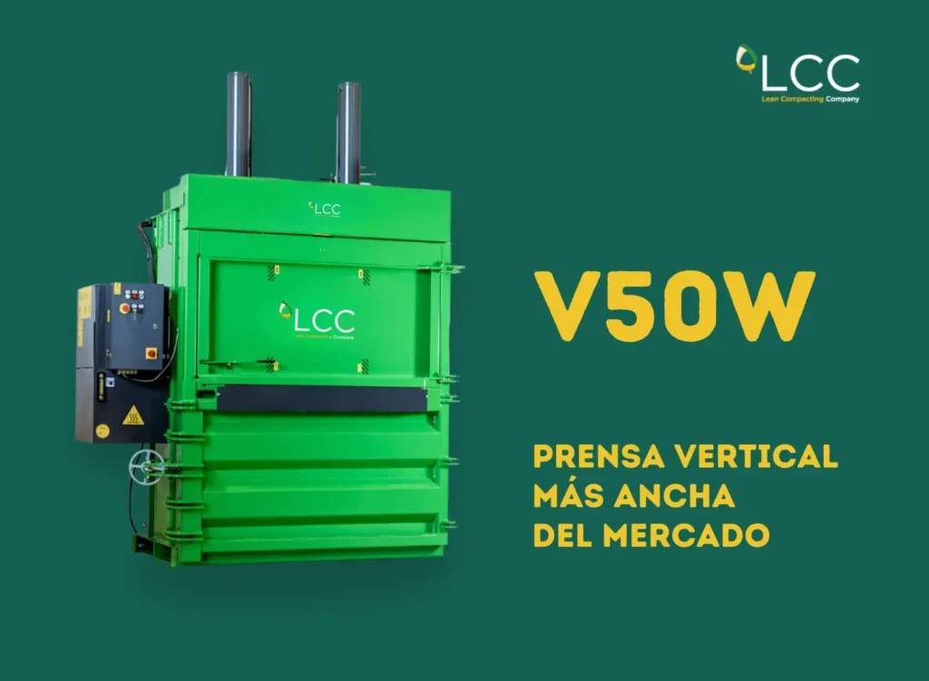Prensa compactadora V50W: la más ancha del mercado